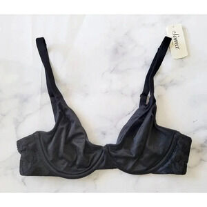 Soma Embraceable Signature Lace Unlined Perfect Coverage Underwire Black Bra 32C